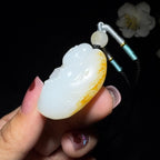 收藏级和田玉籽料挂件佛公（34.5g）