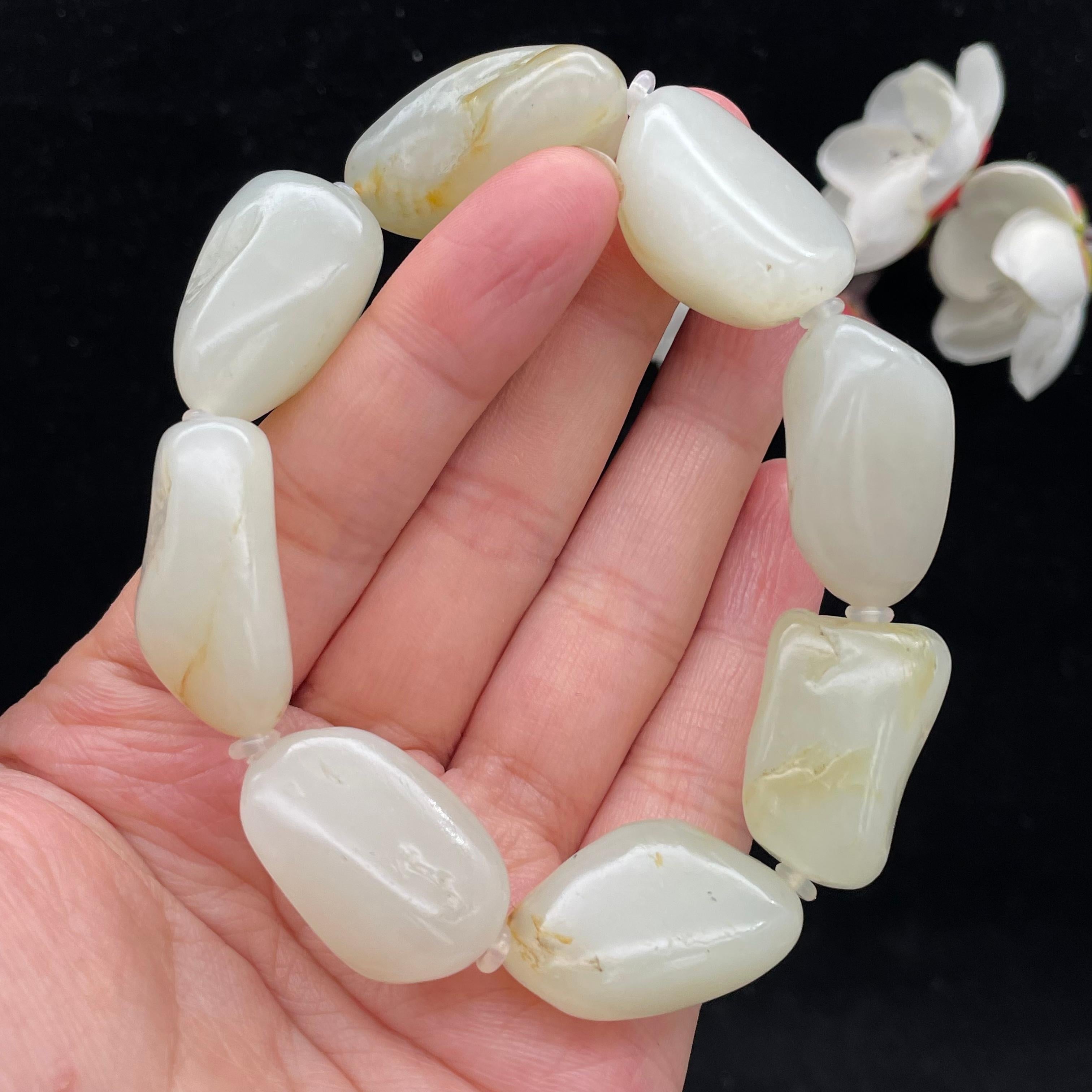 和田玉白玉籽料【精品手串】（77.8g）