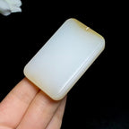 精品和田羊脂糖白玉无事牌（54.7g）