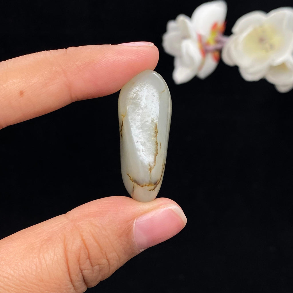 和田玉洒金皮青花底籽料挂件（17.2g）