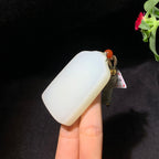 高品质和田羊脂白玉无事牌（52.6g）