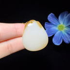 和田玉糖白平安无事牌（15.4g）