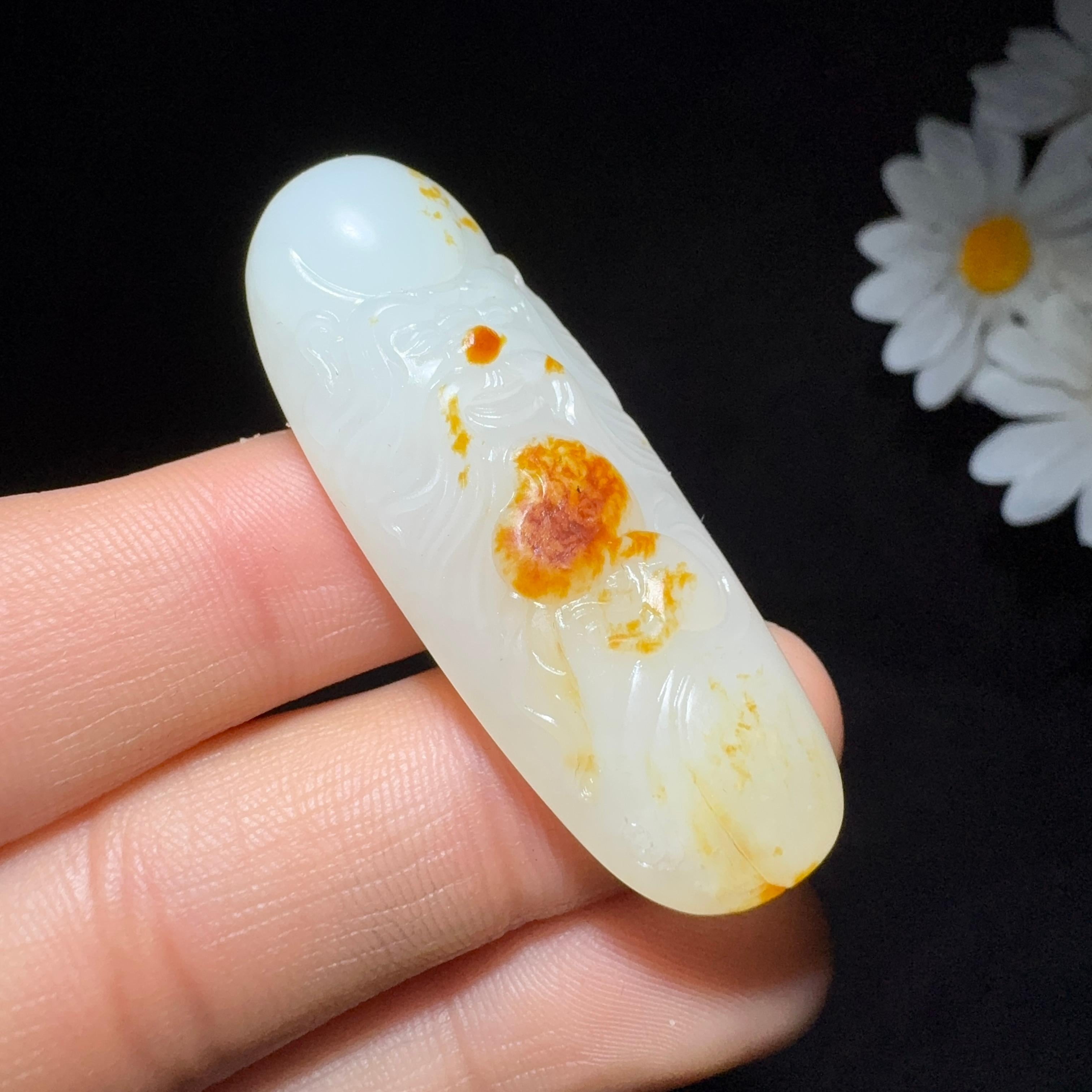 精品和田玉籽料寿星挂件（15.4g）