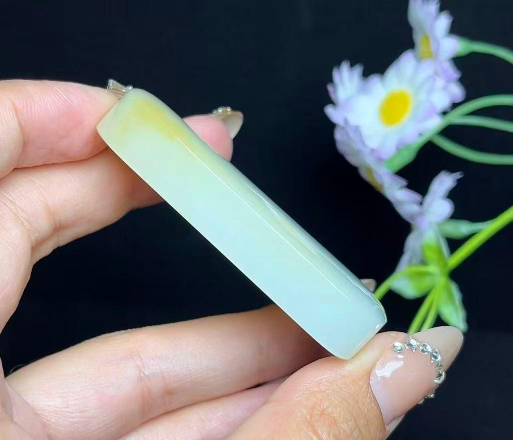 和田玉糖白料平安无事牌（54.2g）