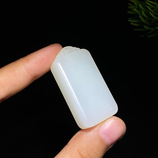和田玉白玉平安无事牌（22.4g）