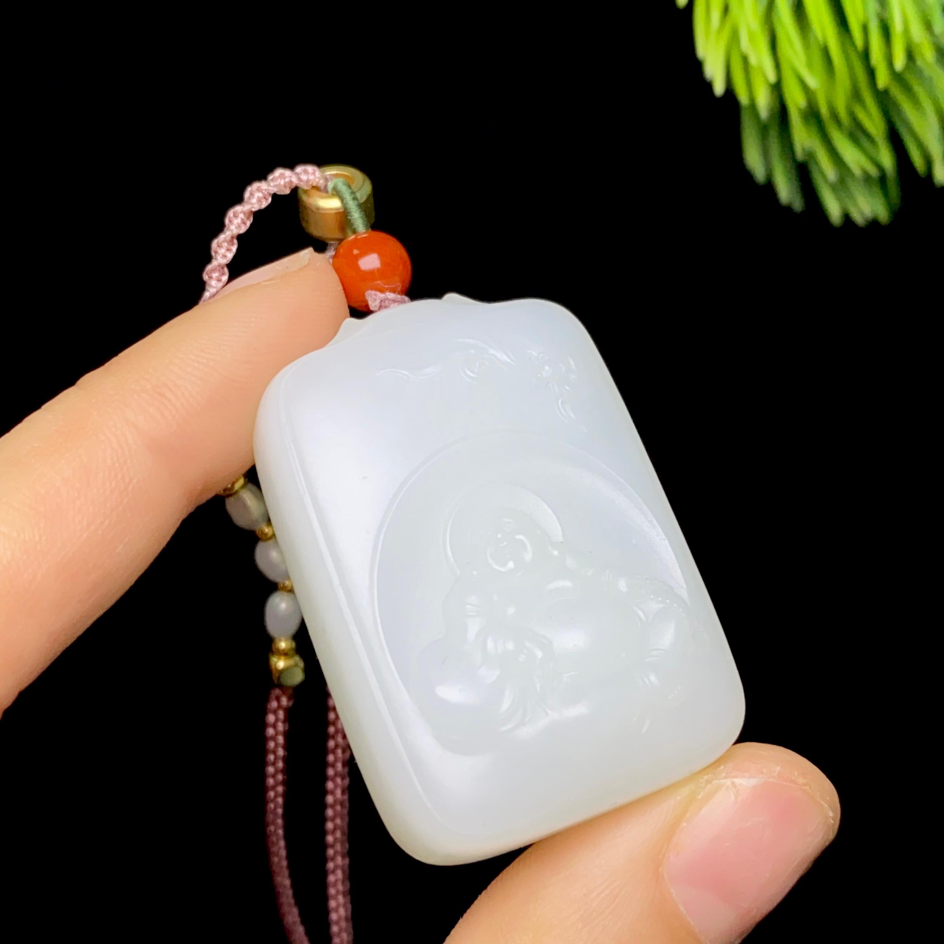 和田玉白玉佛公（35.6g）
