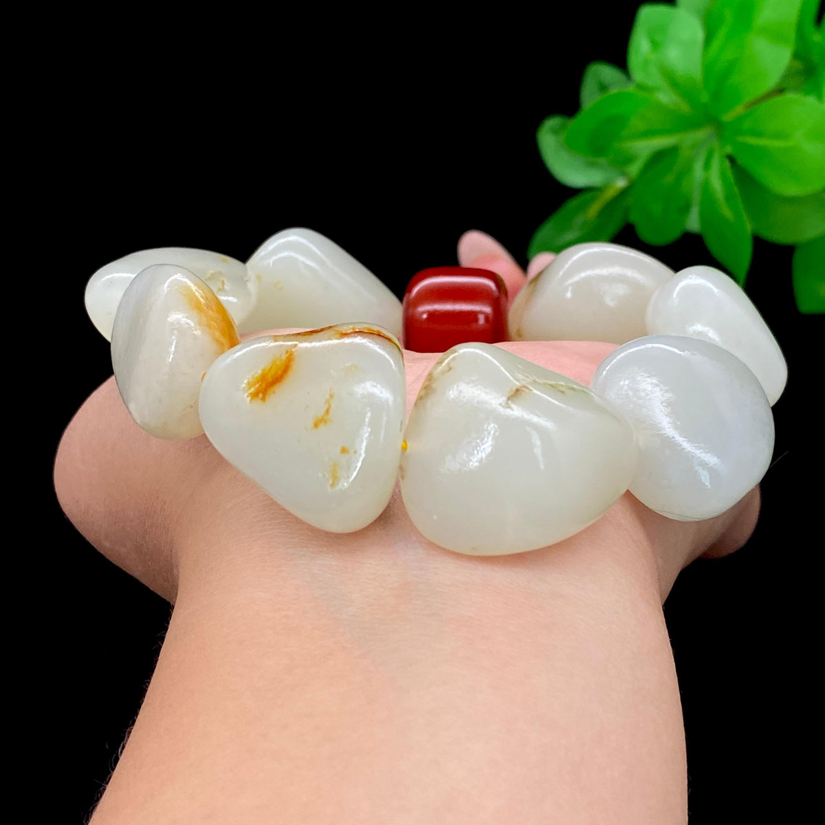 和田玉黄皮籽料【精品手串】（106g）