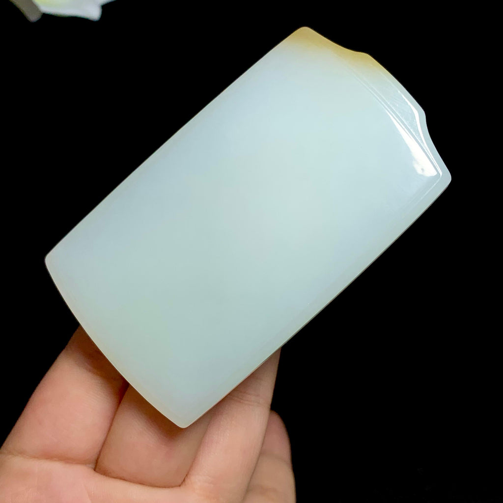 高品质和田山料糖白玉无事牌（98.8g）