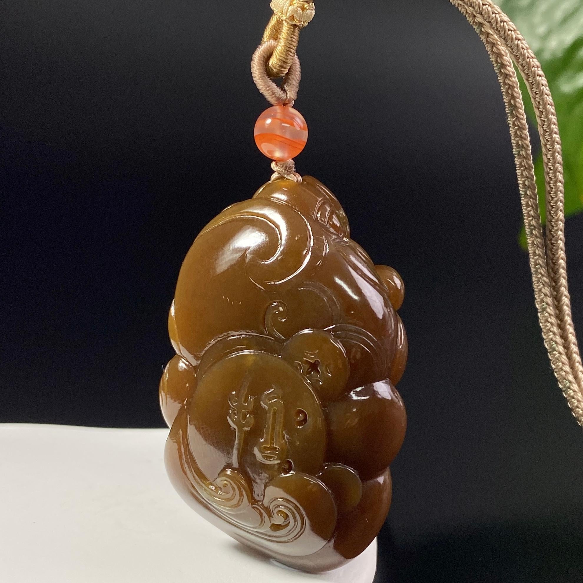和田玉糖白财富双全2607290079（51.7g）