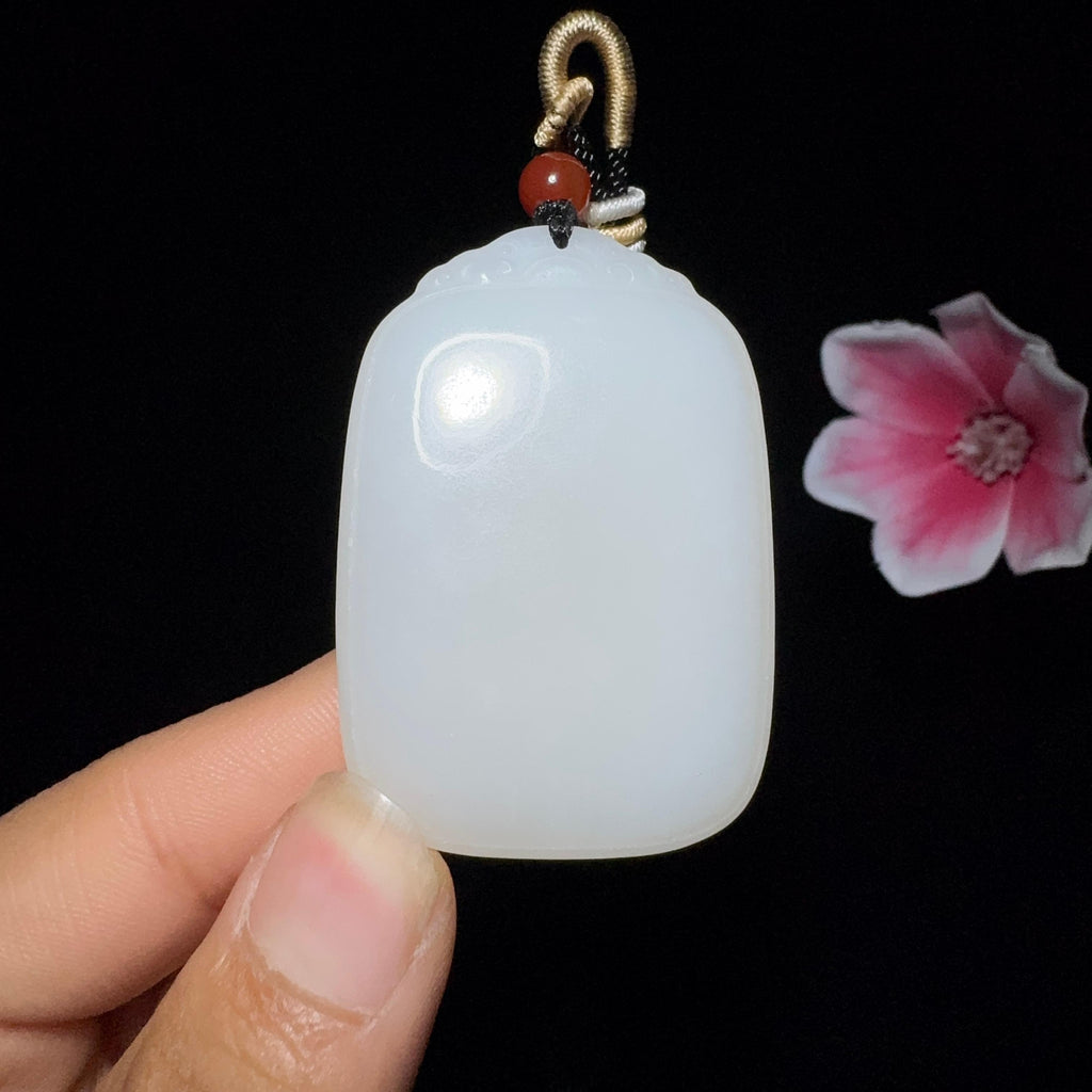 和田玉白玉平安无事牌（47.9g）