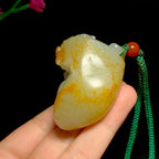 高品质新疆和田玉龙喀什河籽料貔貅手把件（97.0g）