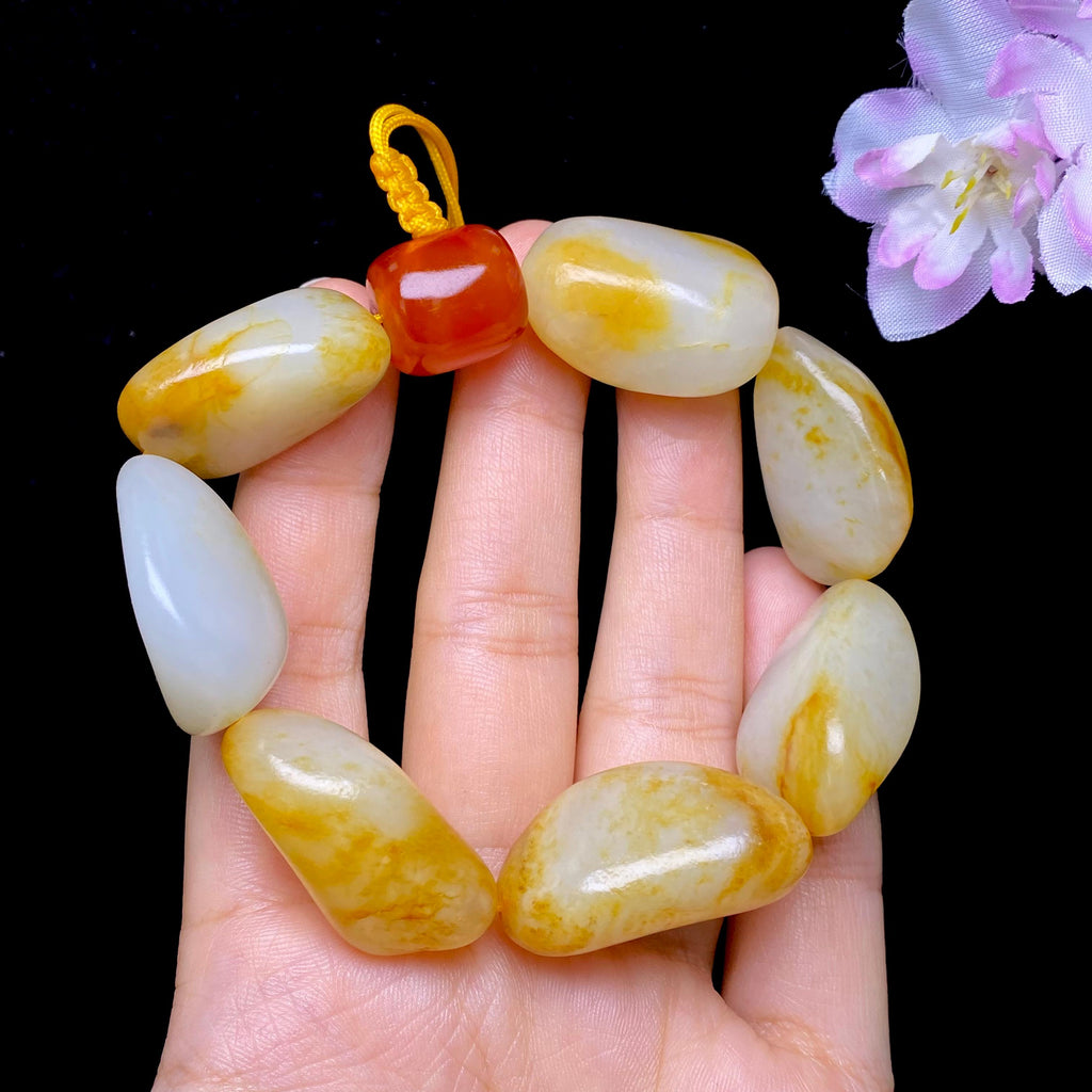 和田玉洒金皮籽料手串（94.08g）