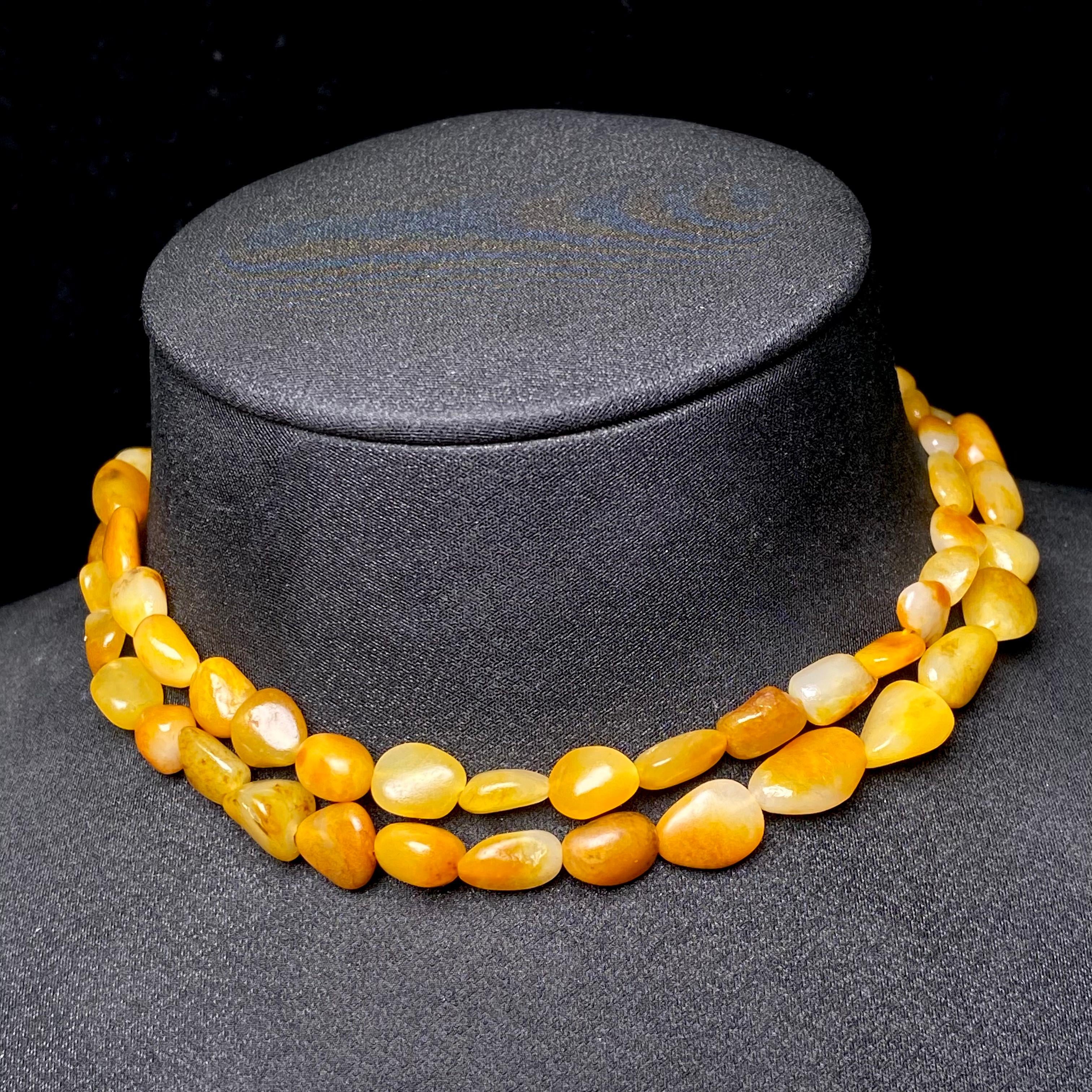 和田玉黄皮籽料项链（31.3g）