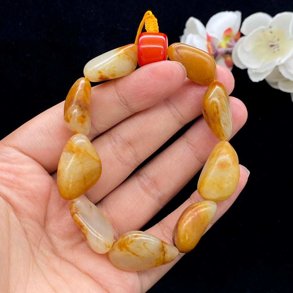 和田玉黄皮籽料【精品手串】（46.1g）