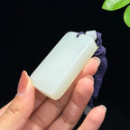 和田山料羊脂白玉无事牌挂件（50.0g）