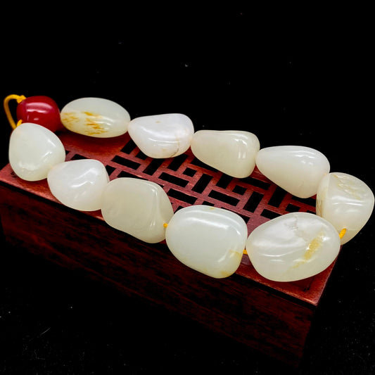 和田玉洒金皮【精品手串】（68.3g）