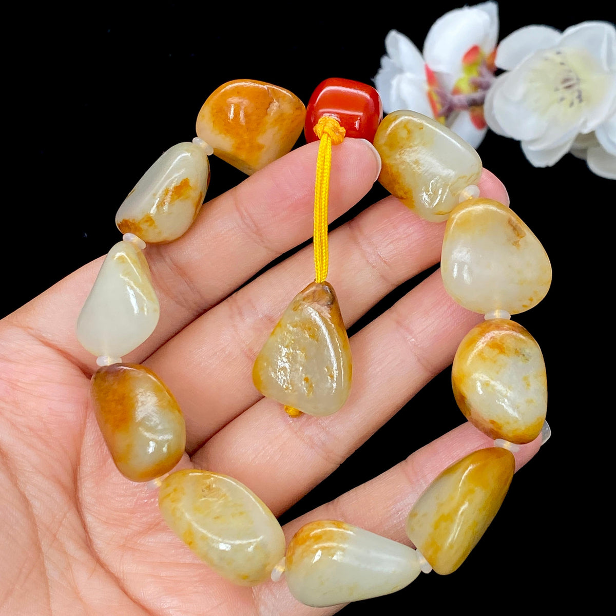 和田玉黄皮籽料【精品手串】（77.7g）