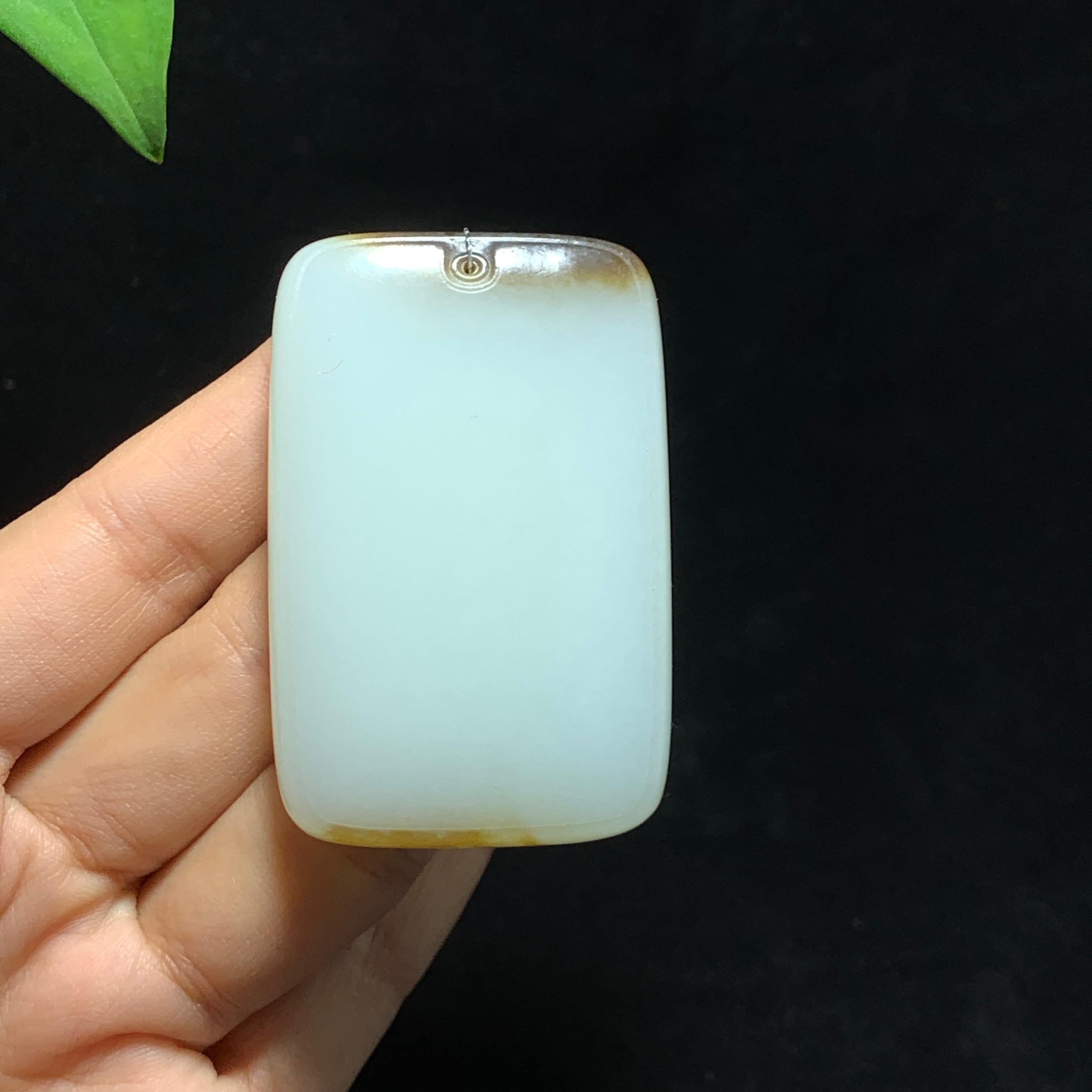 和田山料糖白玉无事牌挂件（65.9g）