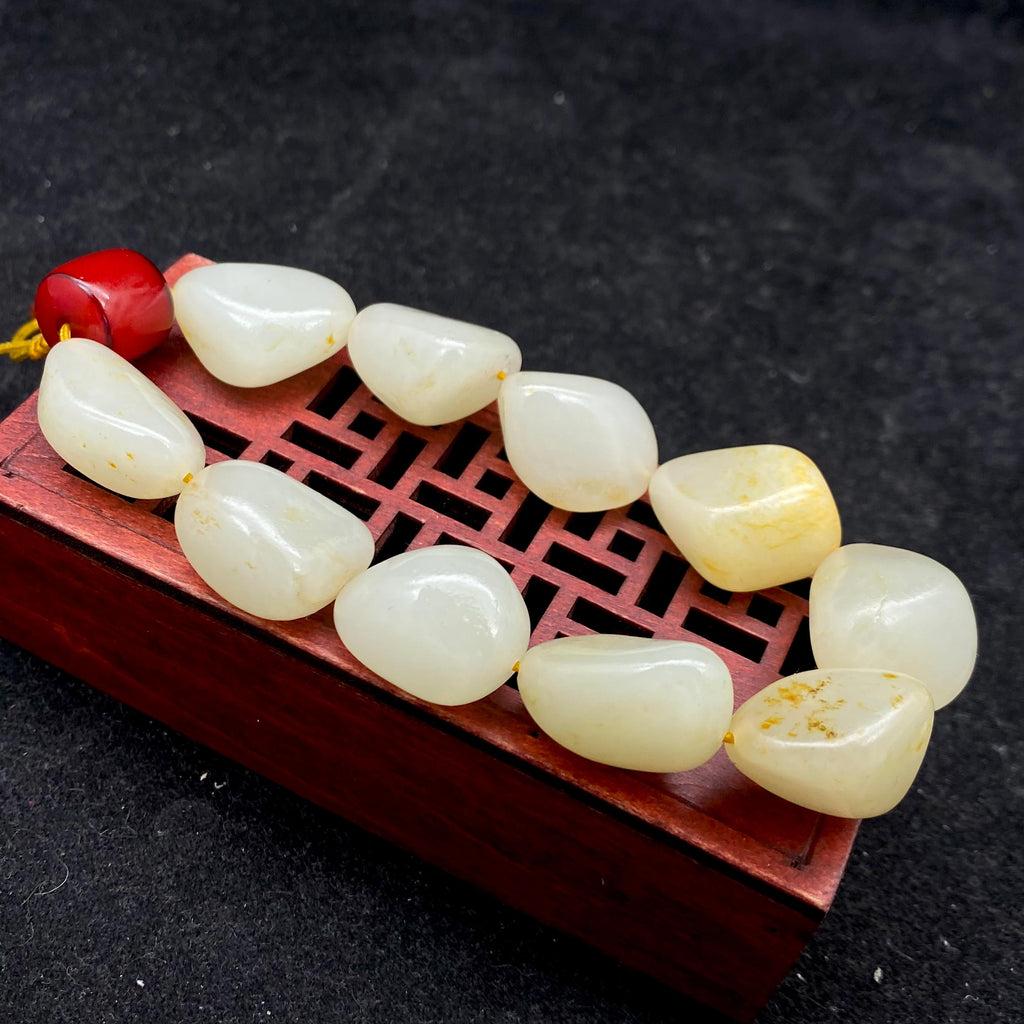 和田玉洒金皮【精品手串】（59.5g）
