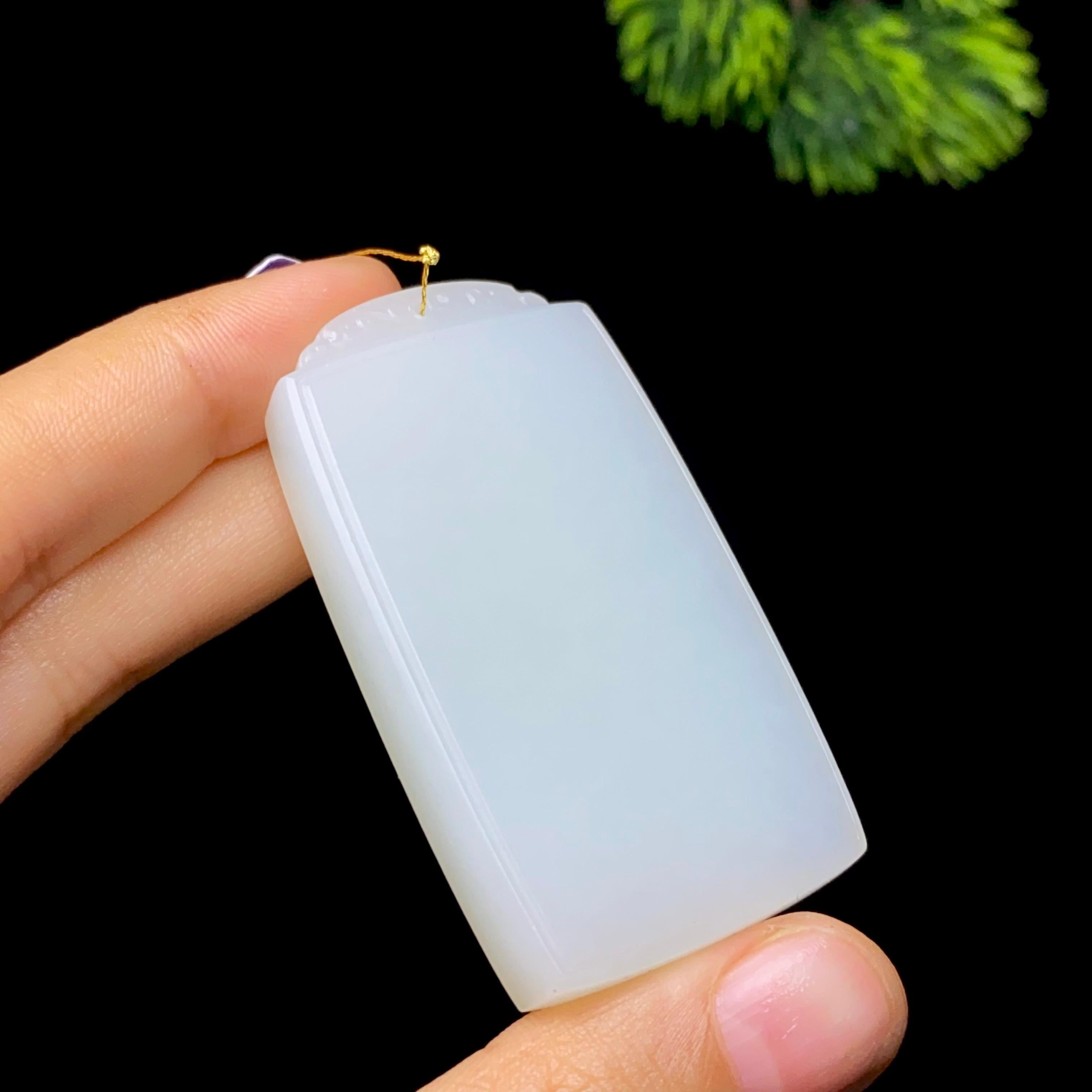 和田玉羊脂白玉无事牌（40.9g）