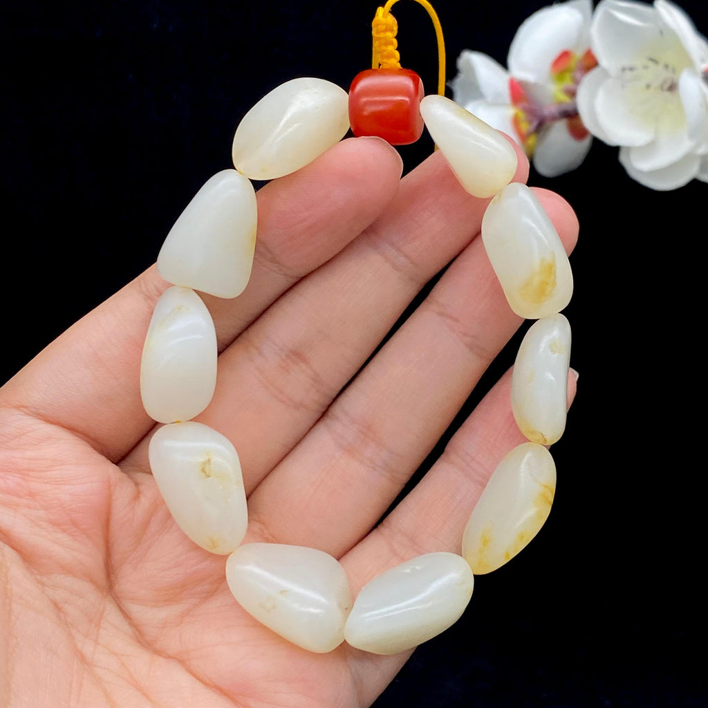 和田玉-黄皮籽料【精品手串】（44.8g）