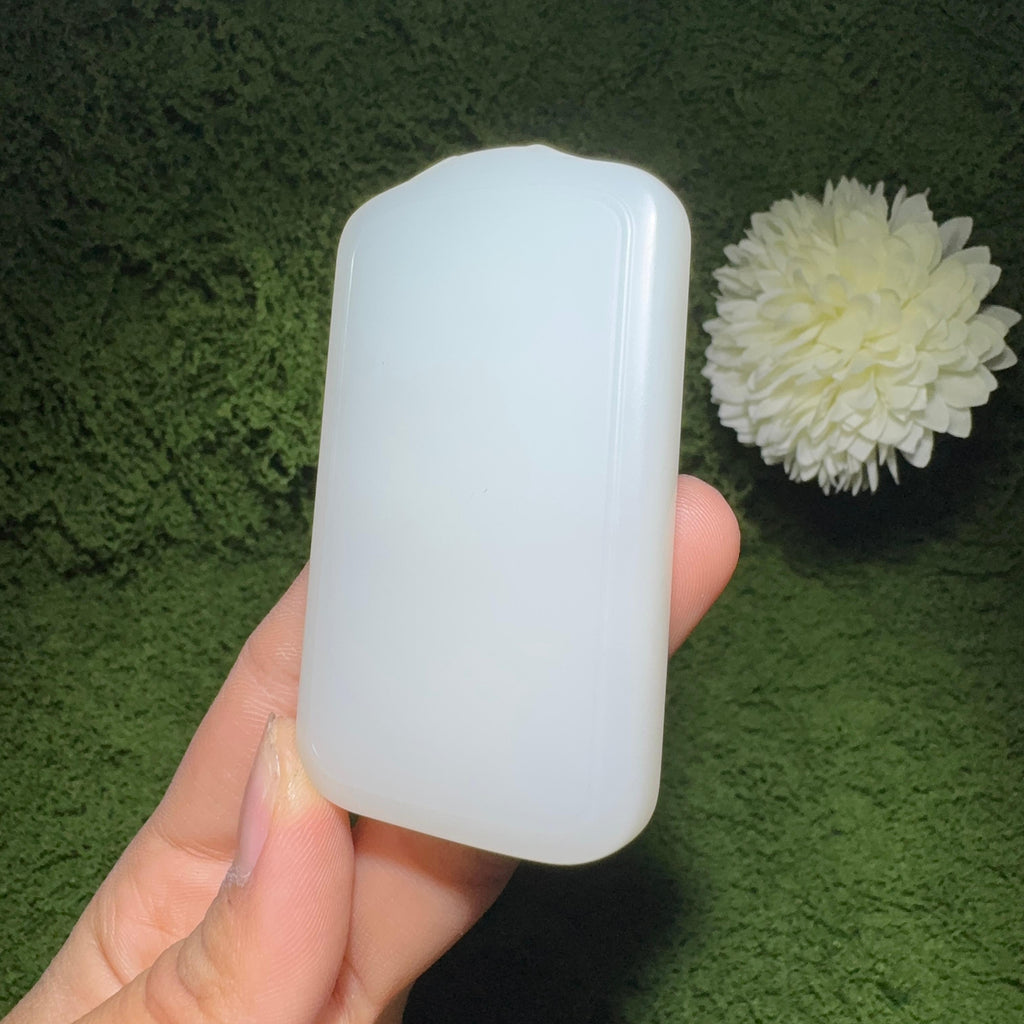 和田玉白玉平安无事牌（77.6g）