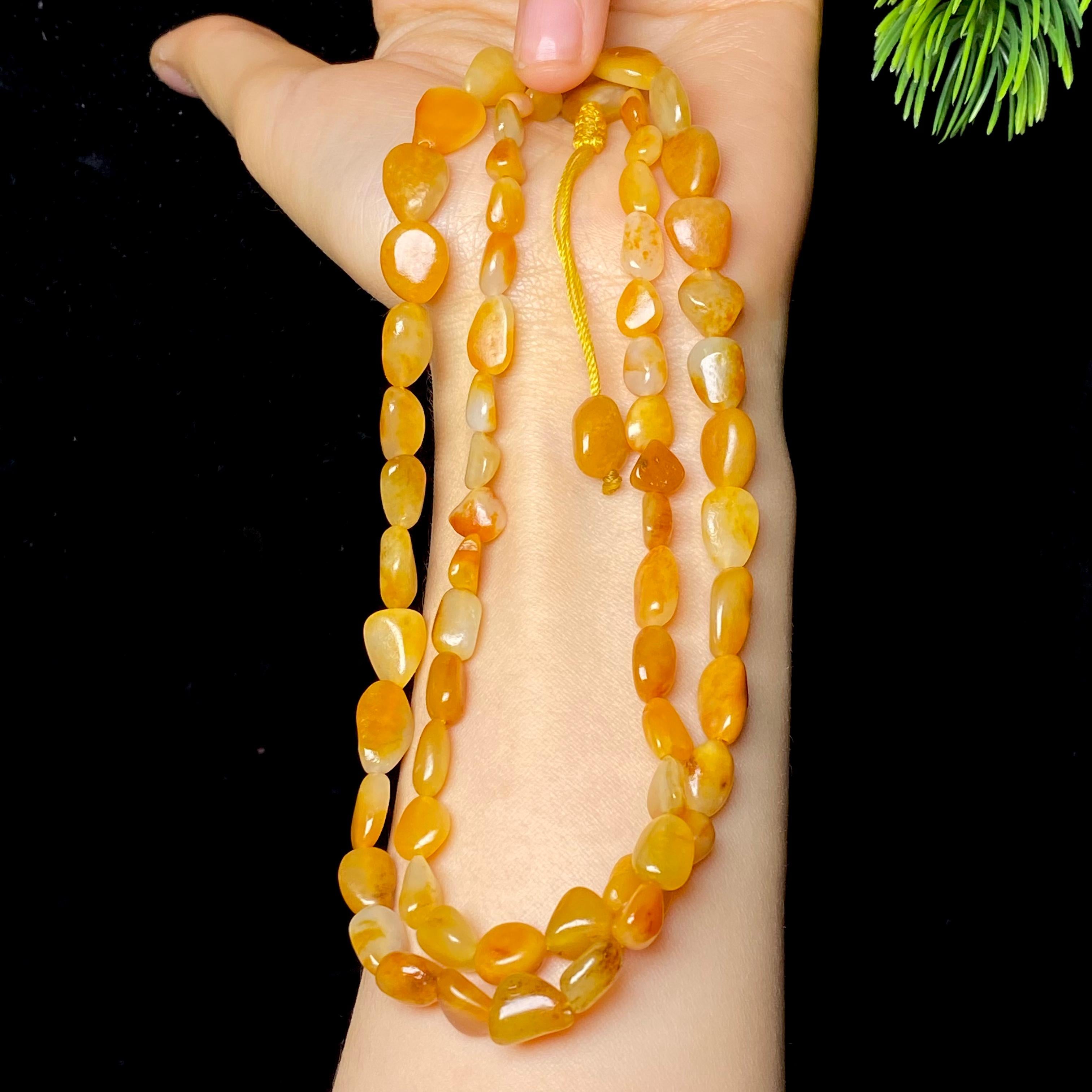 和田玉黄皮籽料项链（31.3g）