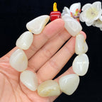 和田玉白玉带洒金皮籽料【精品手串】（77.3g）