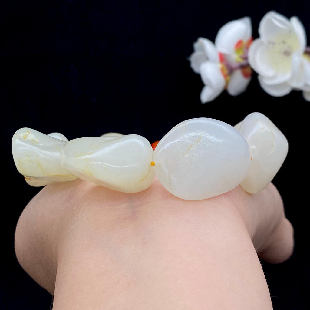 和田玉洒金皮籽料【精品手串】（106.3g）