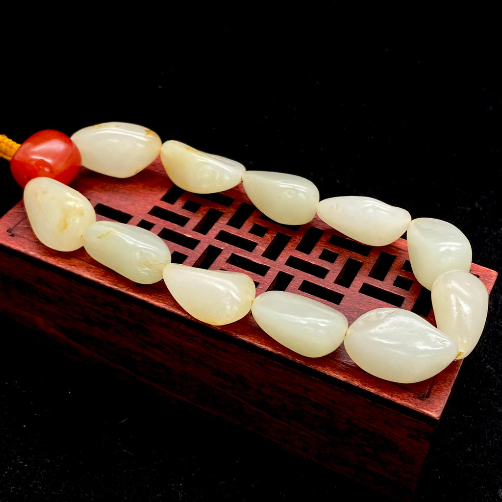和田玉黄皮【精品手串】（43.2g）