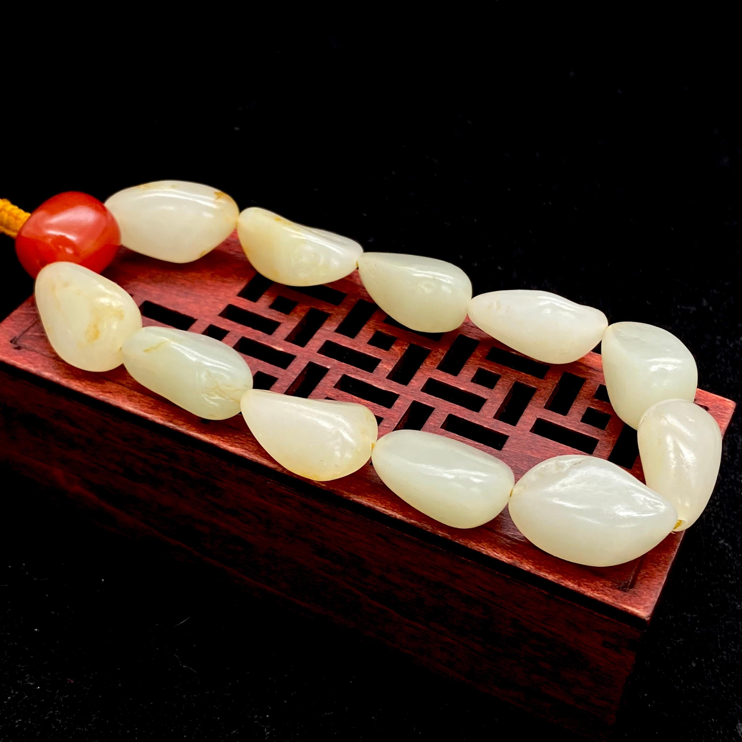 和田玉黄皮【精品手串】（43.2g）