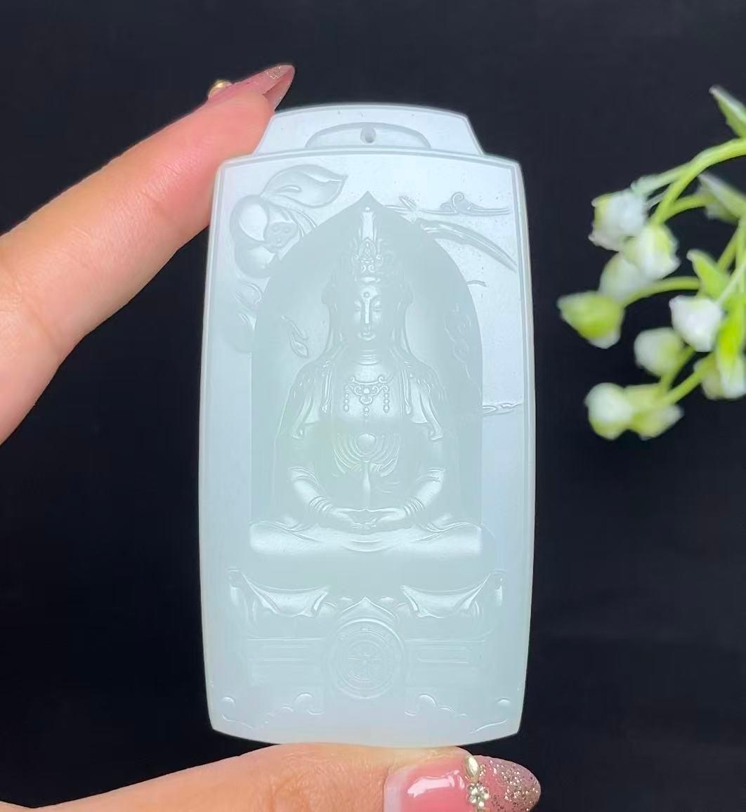 和田玉羊脂白玉大牌观音（83.8g）