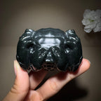 和田玉黑青手把件螃蟹（173.7g）