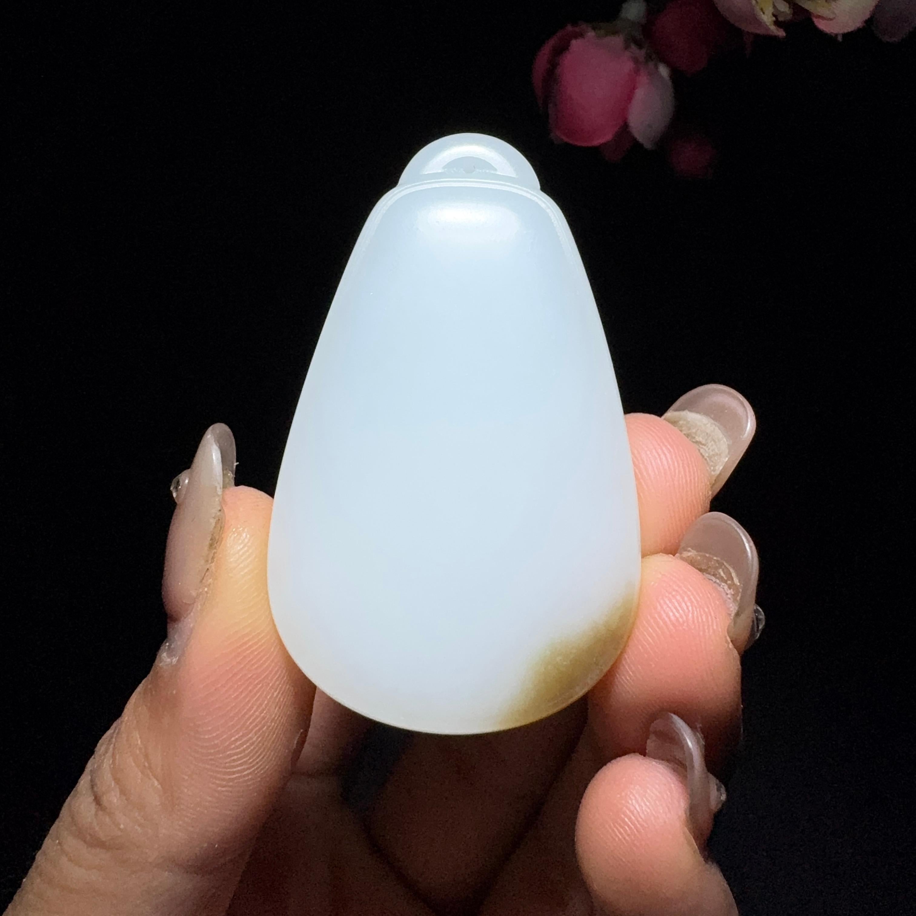 和田玉糖白平安无事牌（31.6g）