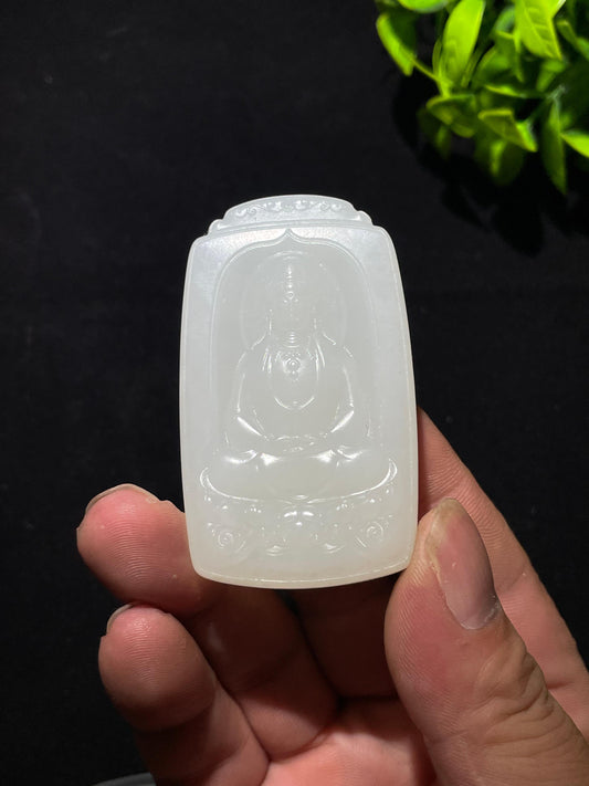 和田羊脂白玉观音（63.0g）