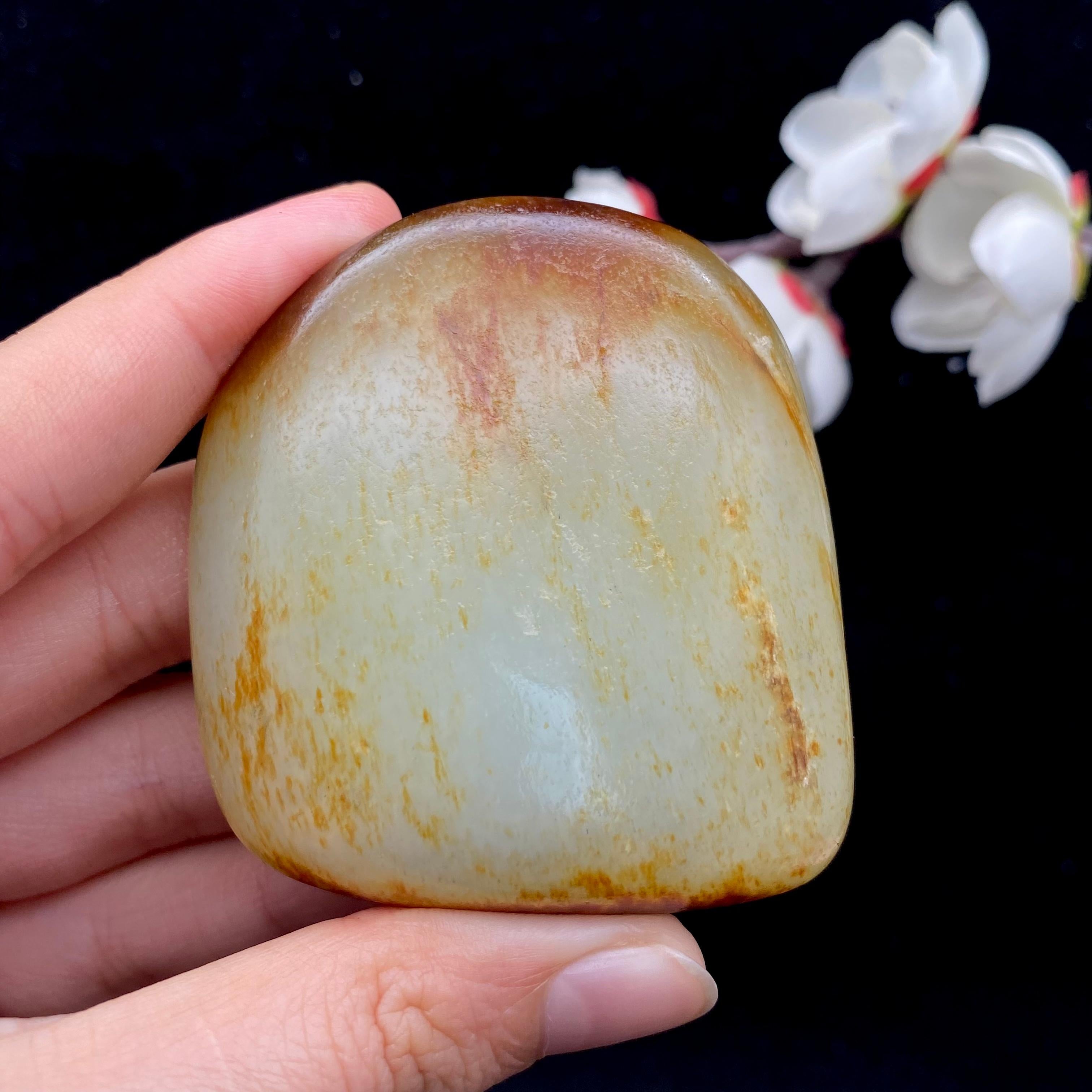 和田玉洒金皮籽料手把件（141.4g）