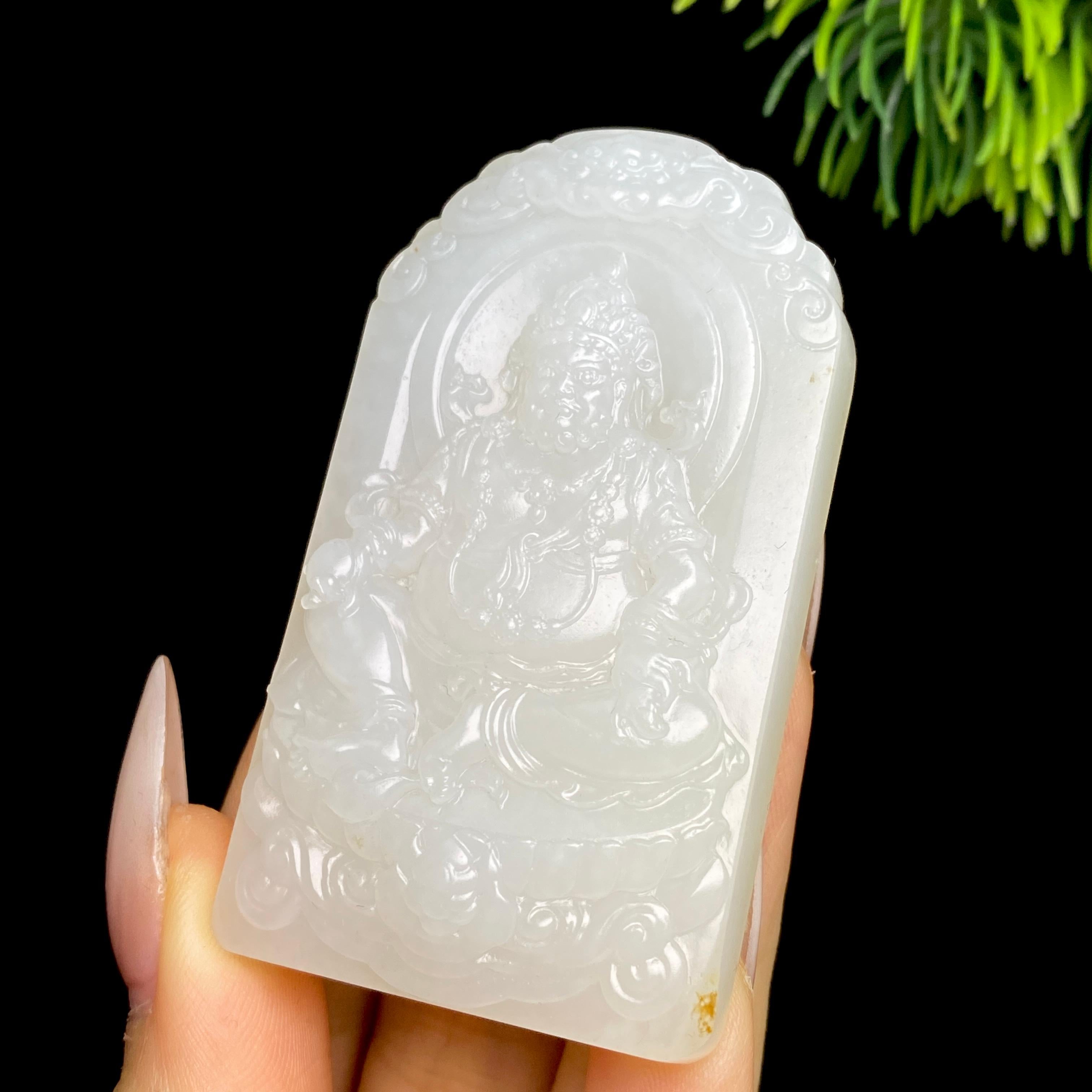 和田玉籽料黄财神（45.9g）