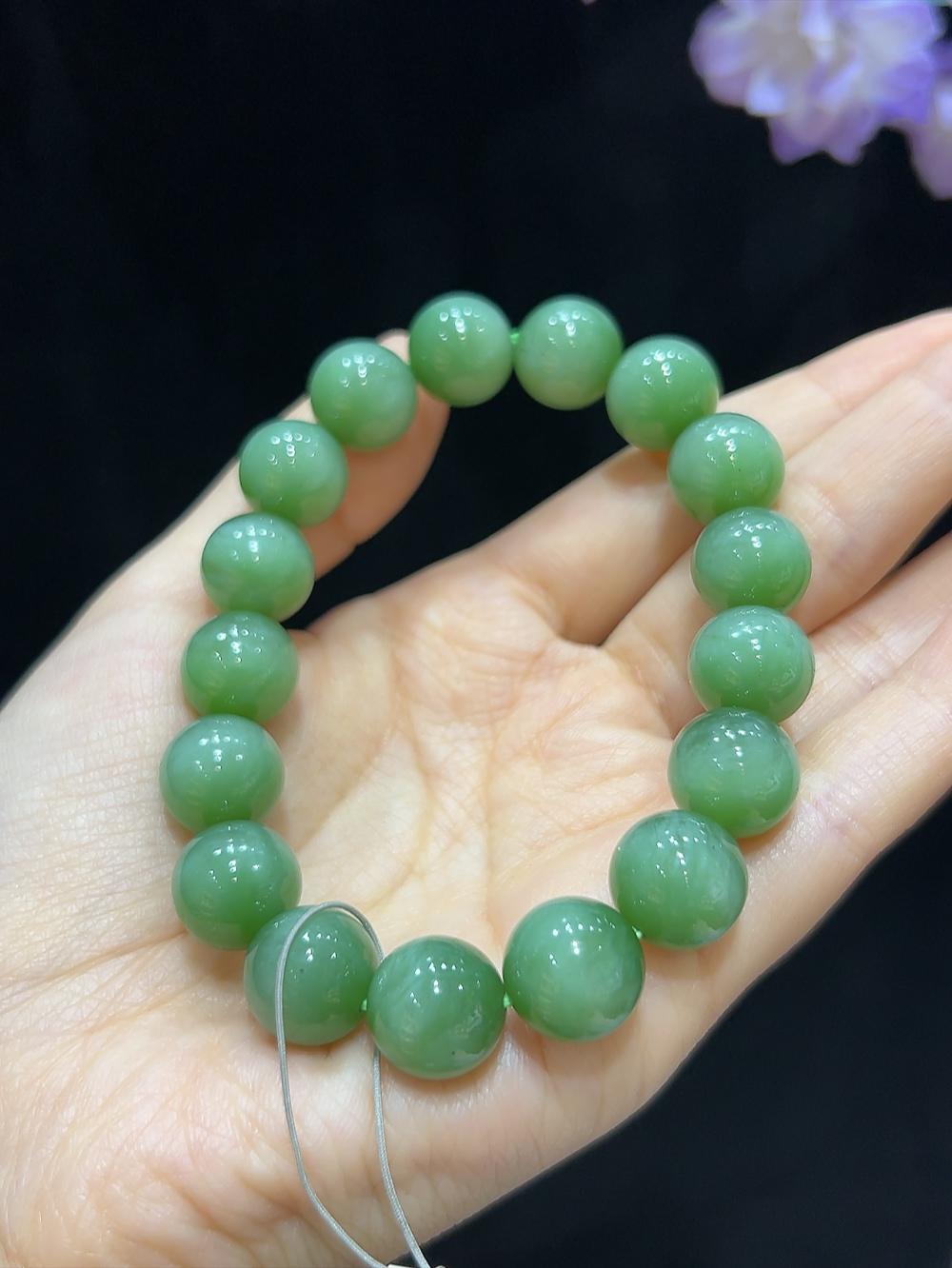 和田玉碧玉猫眼手串（47.2g）