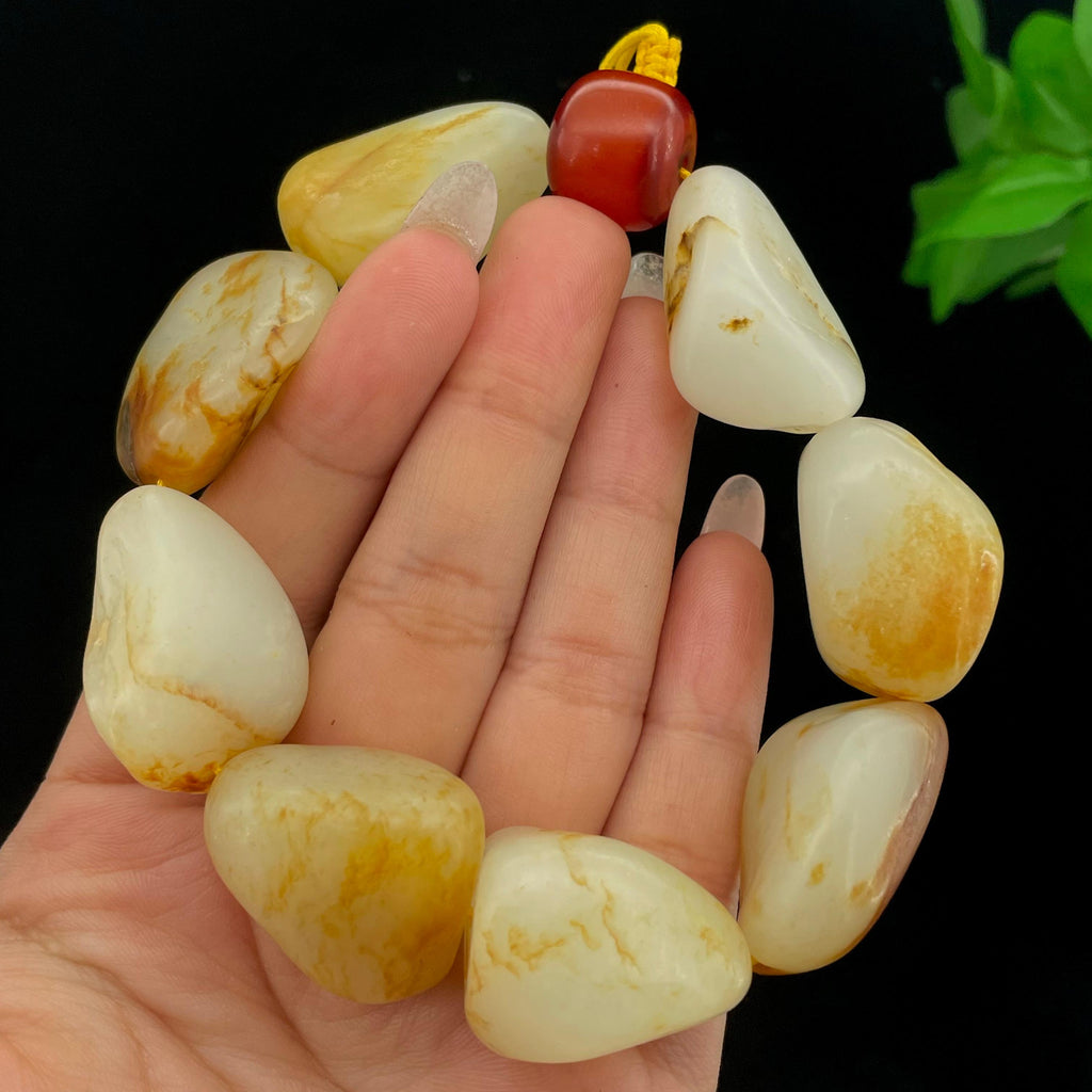 和田玉洒金皮籽料【精品手串】（115g）