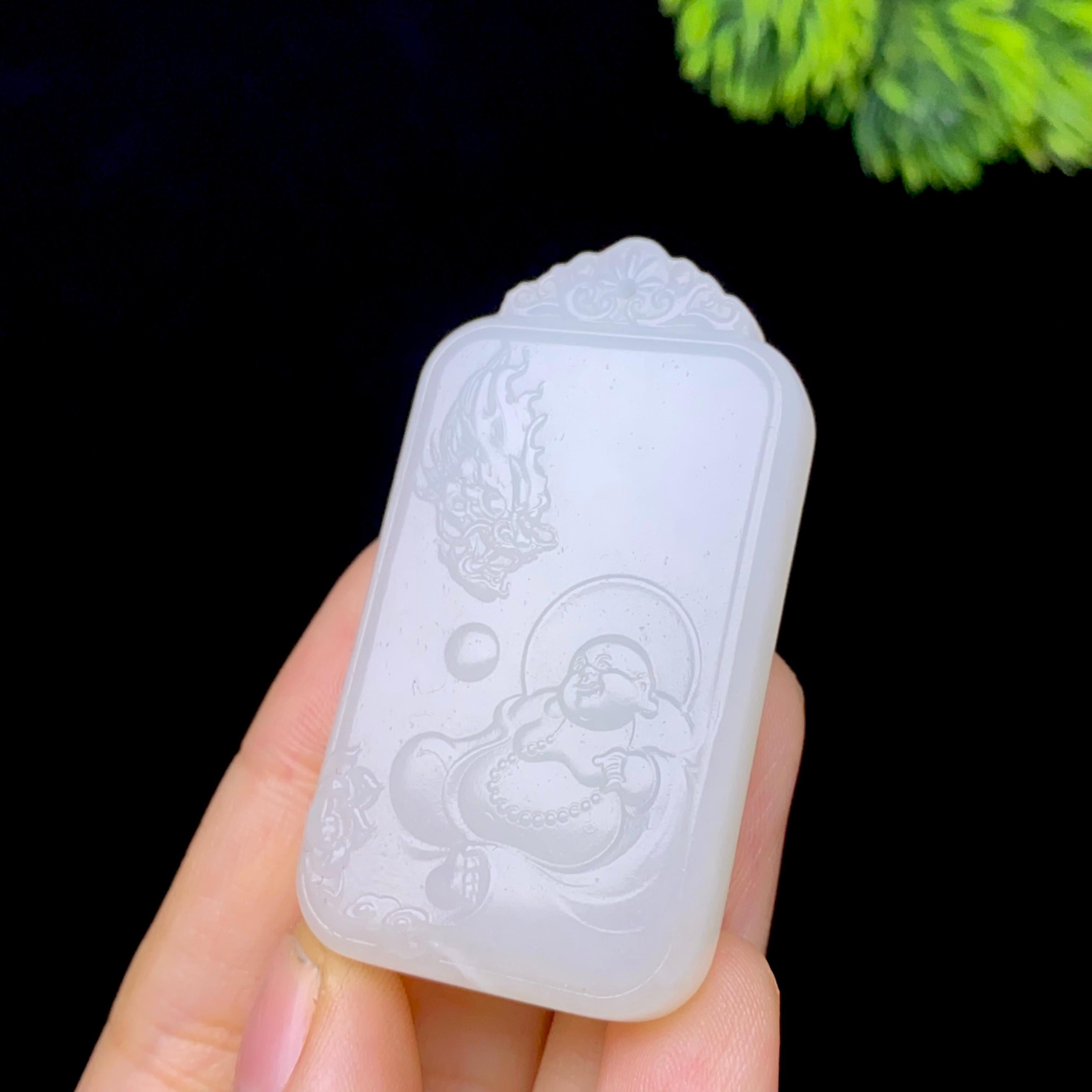 和田玉白玉佛公（29.7g）