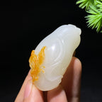 和田玉籽料蝶恋花挂件（35.0g）