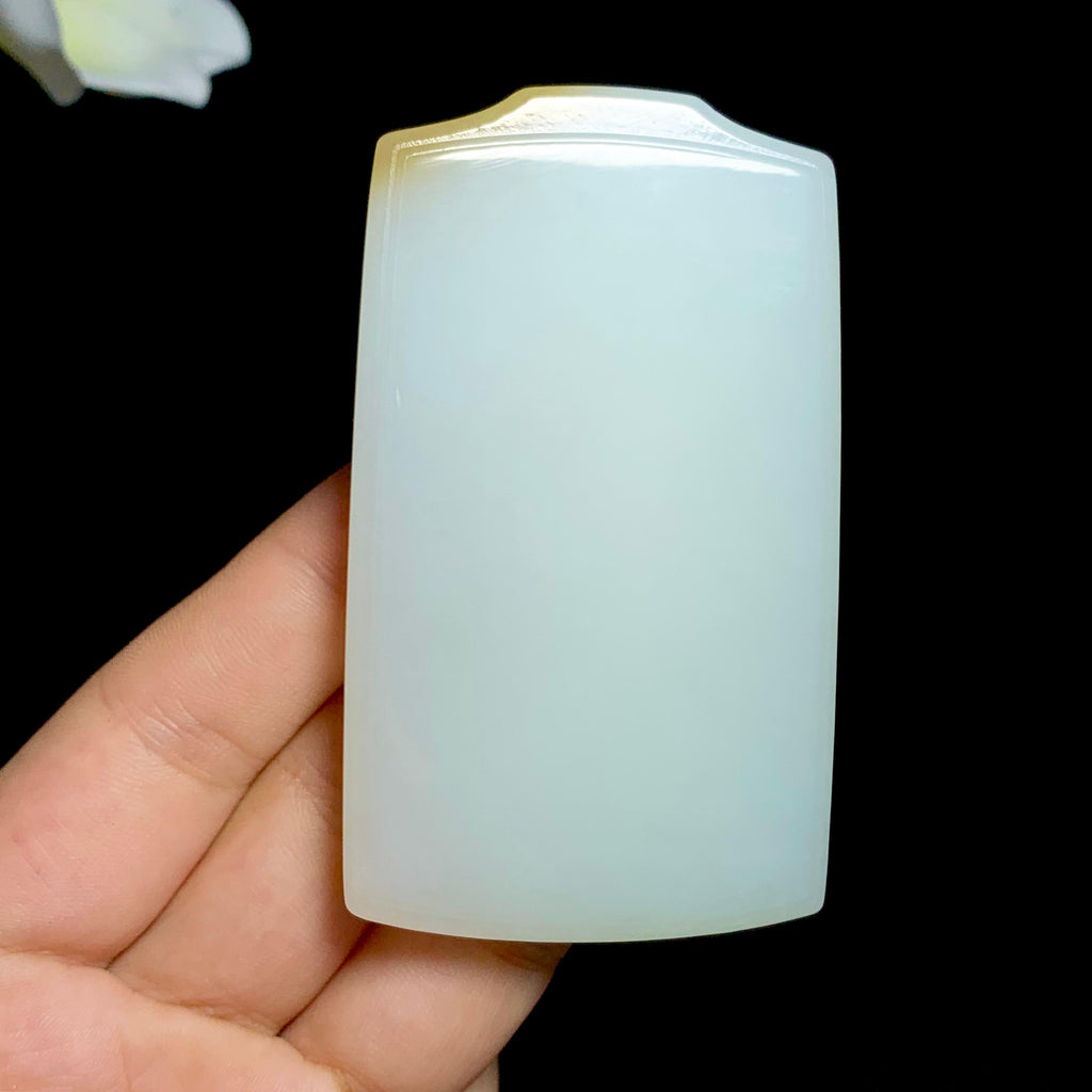 高品质和田山料糖白玉无事牌（98.8g）