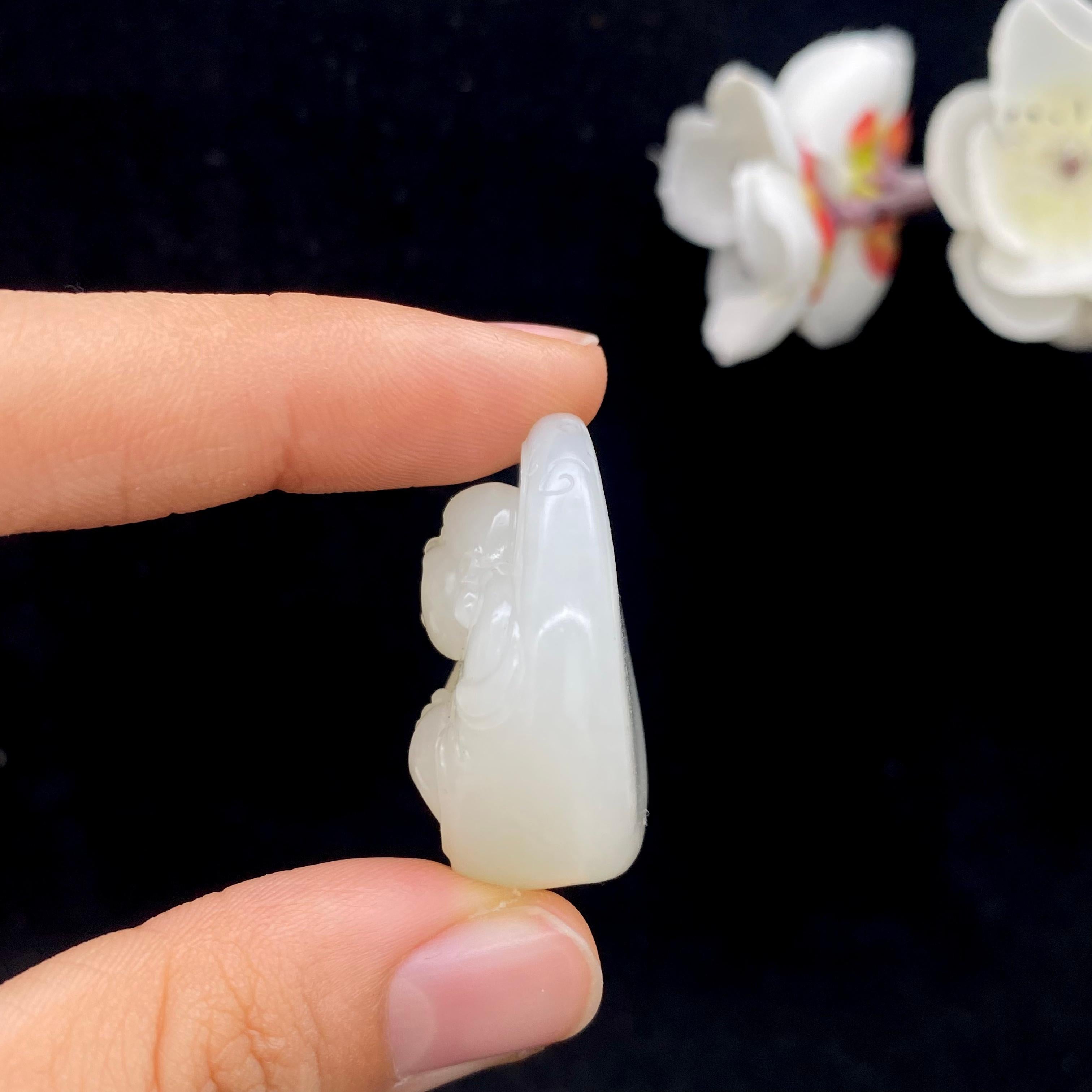 和田玉白玉籽料【佛公】挂件（22.4g）