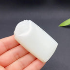 和田玉羊脂白玉平安无事牌玉牌（64.05g）