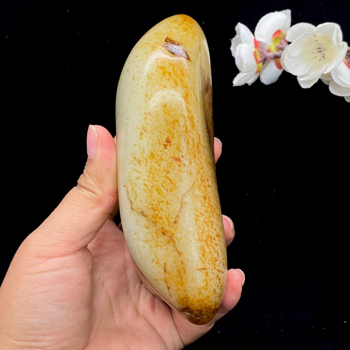 和田玉洒红皮籽料摆件（1176.4g）