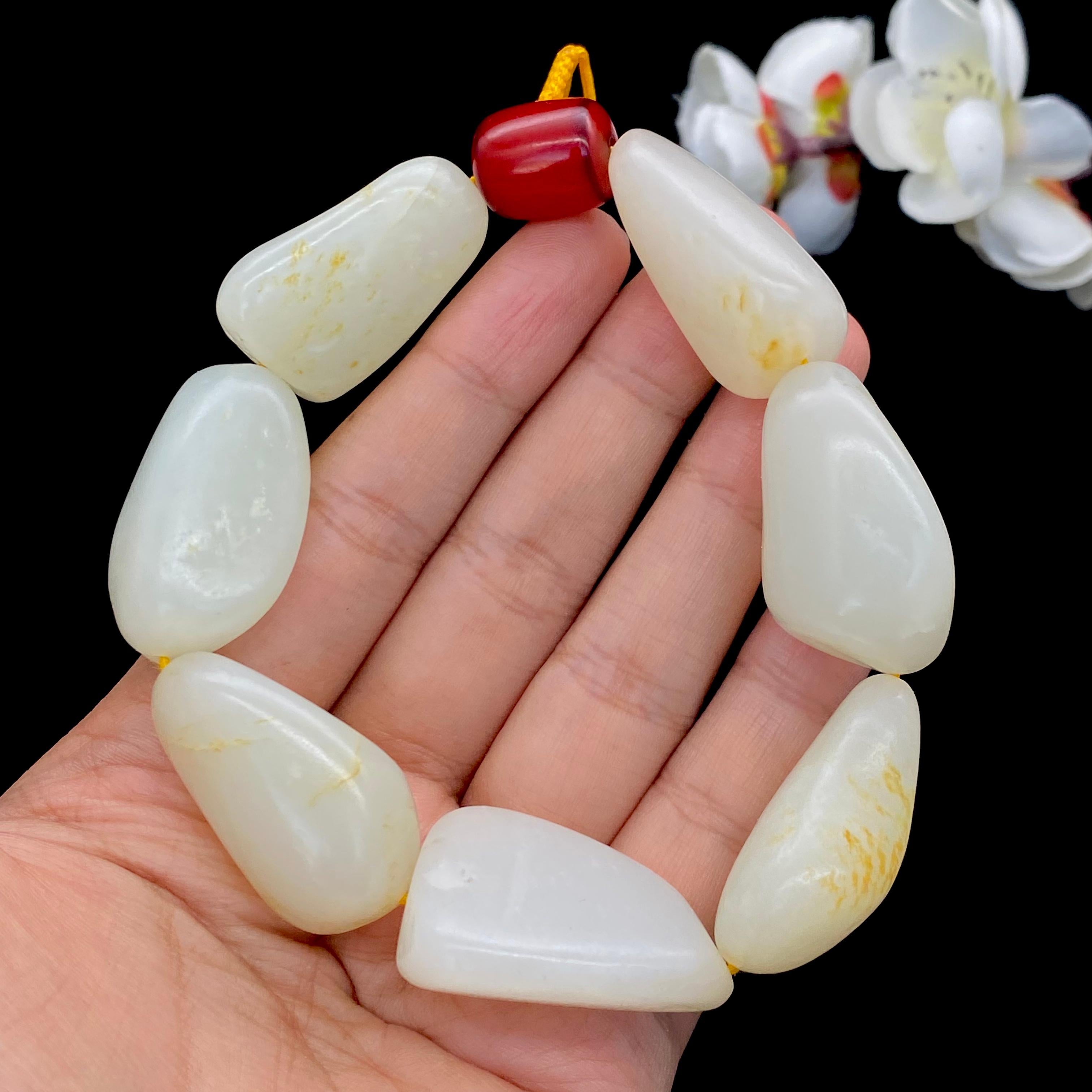 和田玉洒金皮【精品手串】（119.3g）