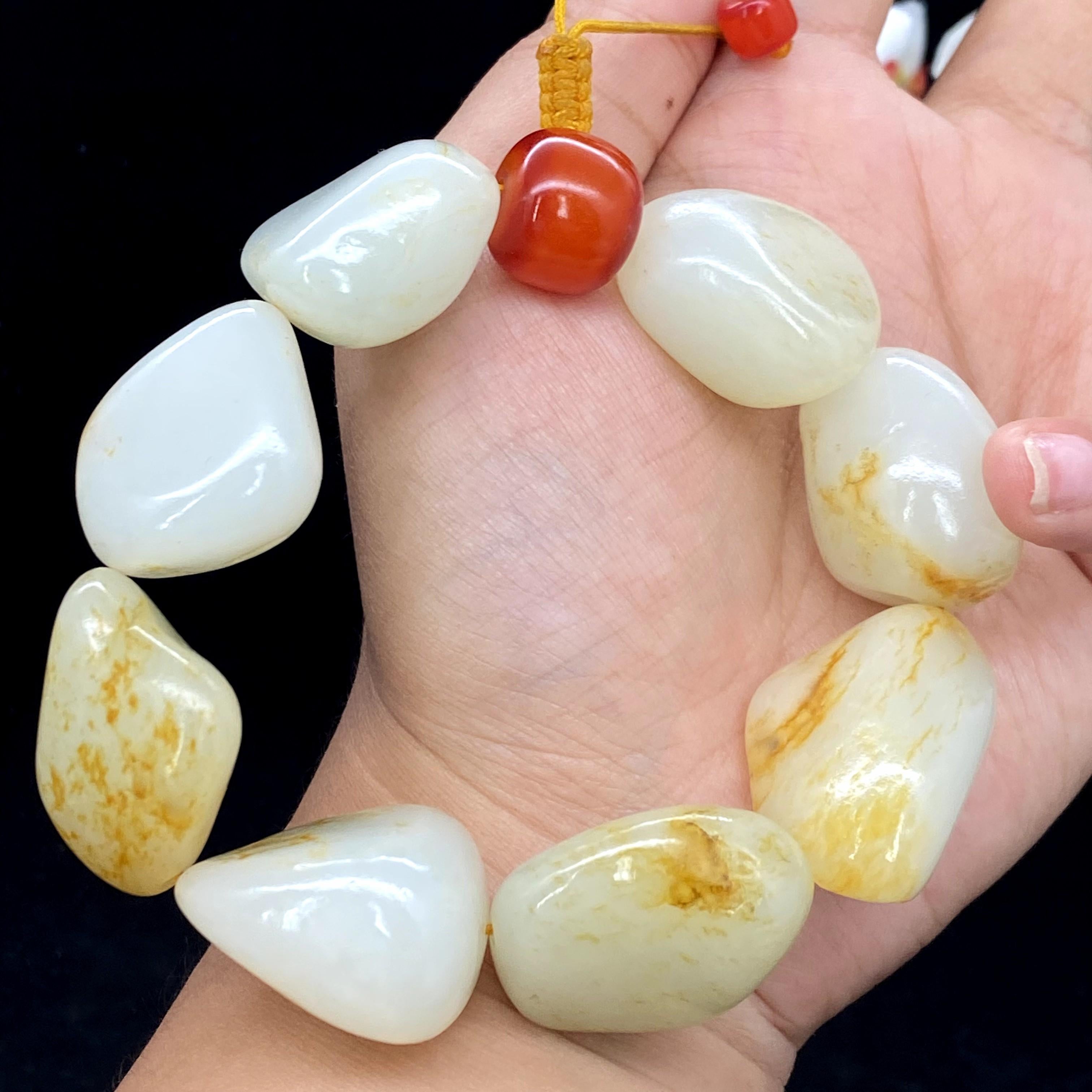 和田玉洒金皮籽料【精品男士手串】（154.2g）
