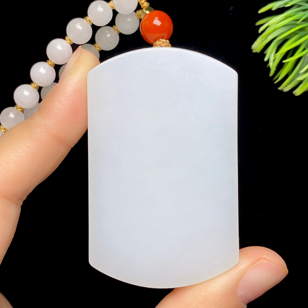 和田玉白玉无事牌（48.9g）