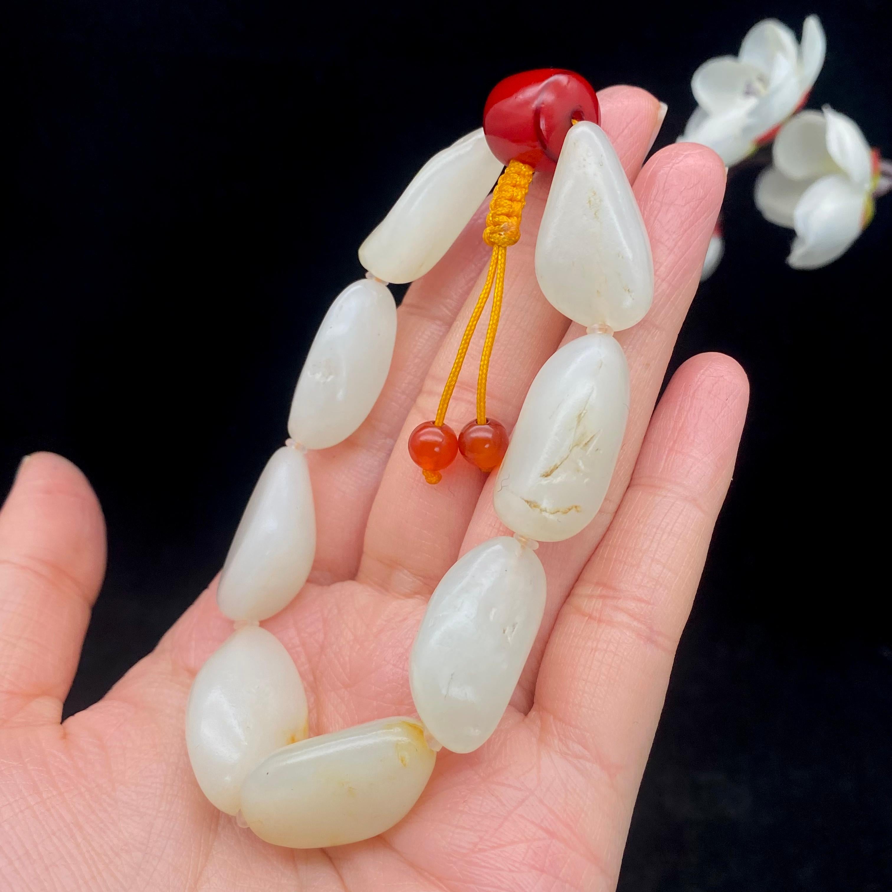 和田玉白玉籽料【精品手串】（46.9g）