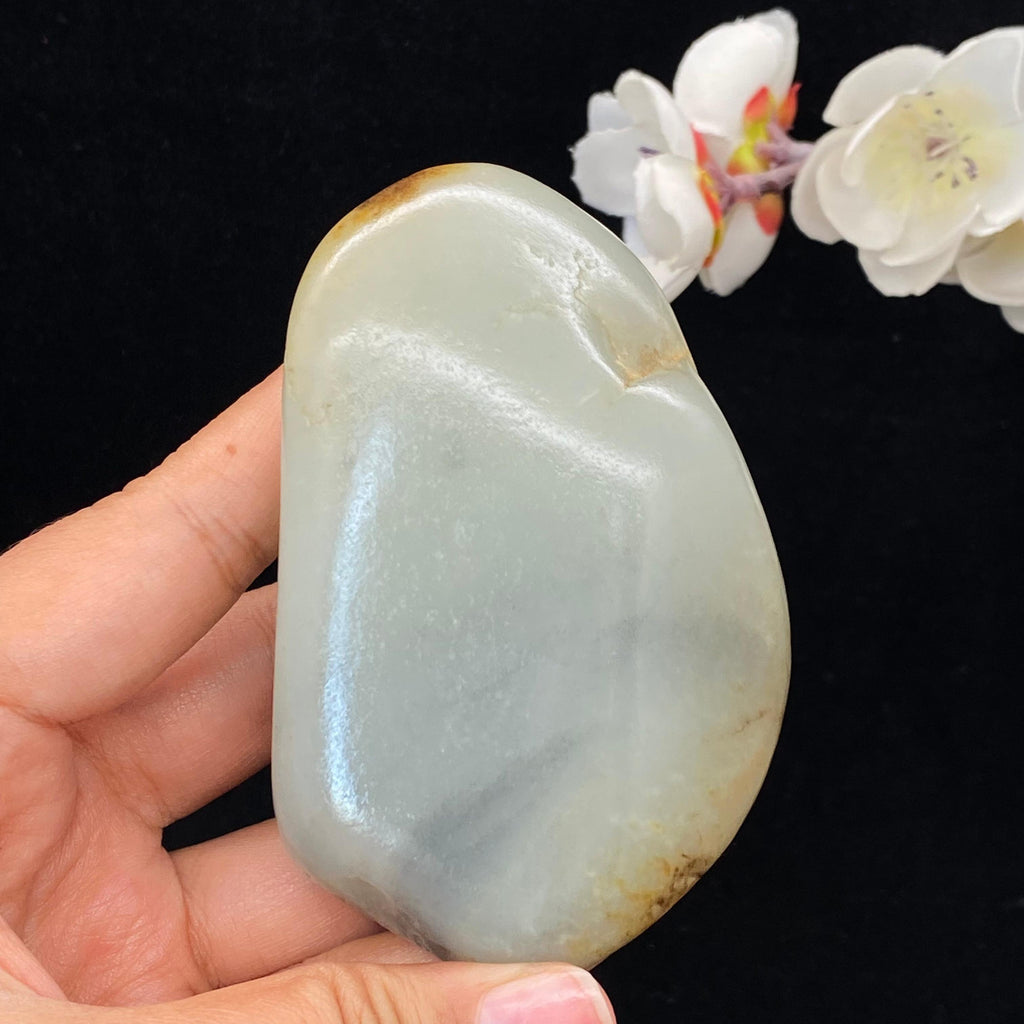 和田玉青白玉籽料手把件（250.6g）